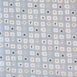 Printed Cotton OFFRIR Gray / Gold22